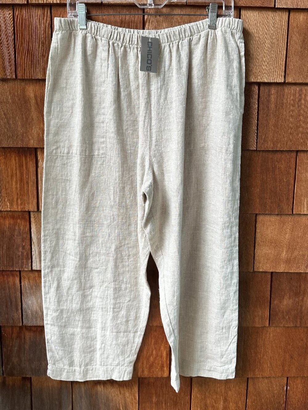 NWT Chico's Flax Linen Elastic Waist Lagenlook Pants in Women's 16/XL/Chico's 3